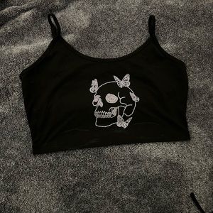 Shein size small skull crop top